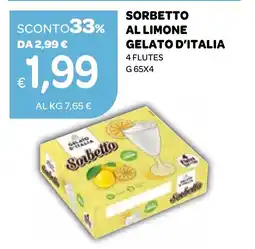 Ekom Sorbetto al limone gelato d'italia 4 flutes offerta