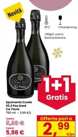 Interspar Spumante Cuvée 30.3 Pas Dosè Ca' Floris offerta