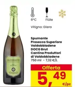 Interspar Spumante Prosecco Superiore Valdobbiadene DOCG Brut Cantina Produttori di Valdobbiadene offerta