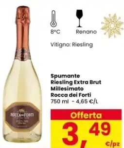 Interspar Spumante Riesling Extra Brut Millesimato Rocca dei Forti offerta
