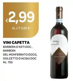 Ekom Vini capetta barbera d'asti doc, barbera del monferrato docg, dolcetto d'acqui doc offerta