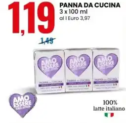 Eurospin Amo essere panna cucina offerta