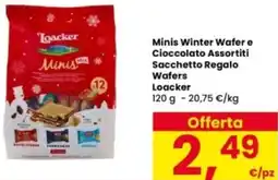 Interspar Minis Winter Wafer e Cioccolato Assortiti Sacchetto Regalo Wafers Loacker offerta