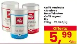 Interspar Caffè macinato Classico o Decaffeinato o Caffè in grani Illy offerta