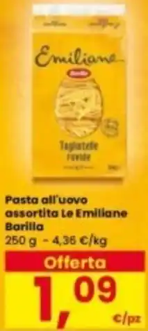 Interspar Pasta all'uovo assortita Le Emiliane Barilla offerta