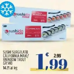 Ard Discount Sushida sushi surgelato california maki/ rainbow trout offerta