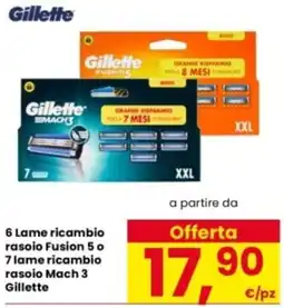 Interspar 6 Lame ricambio rasoio Fusion 5 o 7 lame ricambio rasoio Mach 3 Gillette offerta