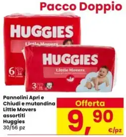 Interspar Pannolini Apri e Chiudi e mutandina Little Movers assortiti Huggies offerta