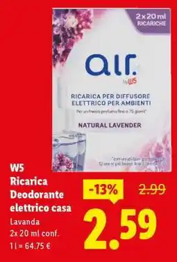 Lidl W5 Ricarica Deodorante elettrico casa offerta