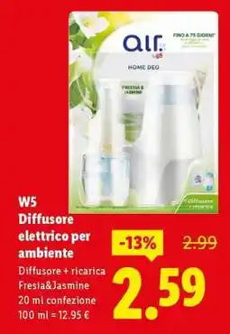 Lidl W5 Diffusore elettrico per ambiente offerta