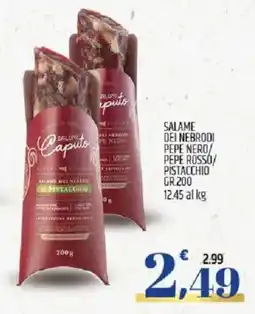 Ard Discount Salame dei nebrodi pepe nero pepe rossó pistacchio offerta