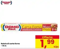 Interspar DOMO PAK Rotolo di carta forno offerta
