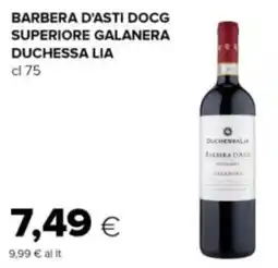 Oasi Barbera d'asti docg superiore galanera DUCHESSA LIA offerta