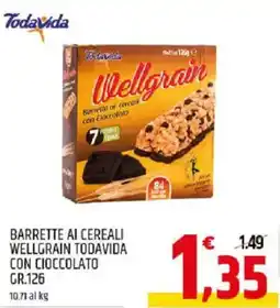 Ard Discount BARRETTE AI CEREALI WELLGRAIN TODAVIDA CON CIOCCOLATO offerta