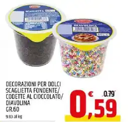 Ard Discount Decorazioni per dolci scaglietta fondente/ codette al cioccolato/ diavolina offerta
