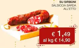 Coop Su sirboni salsiccia sarda offerta