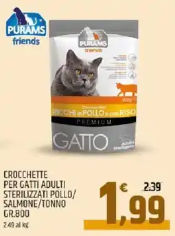 Ard Discount Crocchette per gatti adulti sterilizzati pollo/ salmone/tonno PURAMS offerta