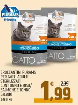 Ard Discount Croccantini purams per gatti adulti sterilizzati con tonno e riso/ salmone e tonno offerta