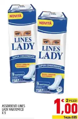 Ard Discount Assorbenti lines lady anatomico x9 offerta