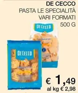 Coop De cecco pasta le specialità offerta