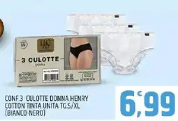Ard Discount Conf.3 culotte donna henry cotton tinta unita tg.S/XL offerta