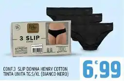 Ard Discount Conf.3 slip donna henry cotton tinta unita tg.S/XL offerta