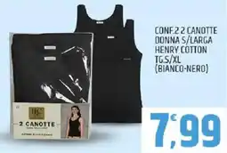 Ard Discount Conf.2 2 canotte donna s/larga henry cotton tg.S/XL offerta
