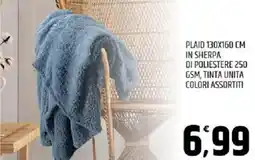 Ard Discount Plaid 130x160 cm in sherpa di poliestere 250 gsm, tinta unita offerta