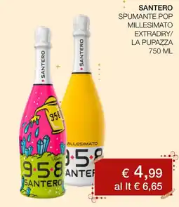 Coop Santero spumante pop millesimato extradry/ la pupazza offerta