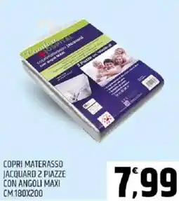 Ard Discount Copri materasso jacquard 2 piazze con angoli maxi cm.180x200 offerta