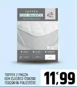 Ard Discount Topper 2 piazza con elastico 170x200 150gsm in poliestere offerta