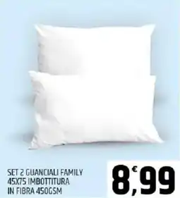 Ard Discount Set 2 guanciali family 45x75 imbottitura in fibra 450gsm offerta