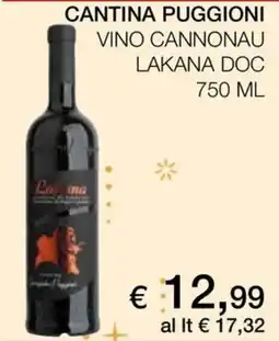 Coop Cantina puggioni vino cannonau lakana doc offerta