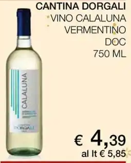 Coop Cantina dorgali vino calaluna vermentino doc offerta