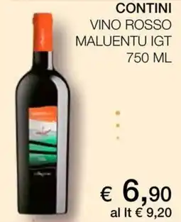 Coop Contini vino rosso maluentu igt offerta
