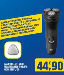 Ard Discount RASOIO ELETTRICO RICARICABILE PHILIPS MOD.S1141/00 offerta