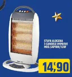 Ard Discount STUFA ALOGENA 3 CANDELE IMPROVE MOD.SAP18H/120F offerta