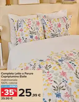 Carrefour Completo Letto o Parure Copripiumino Elalie offerta