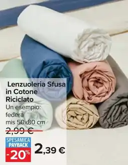 Carrefour Lenzuoleria Sfusa in Cotone Riciclato offerta