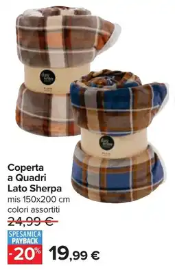 Carrefour Coperta a Quadri Lato Sherpa offerta