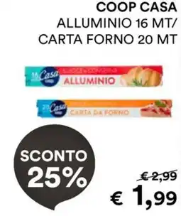 Coop Coop casa alluminio 16 mt/ carta forno 20 mt offerta