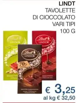 Coop Lindt tavolette di cioccolato offerta