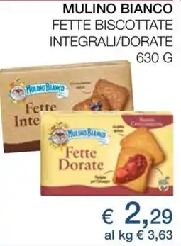 Coop Mulino bianco fette biscottate integrali/dorate offerta