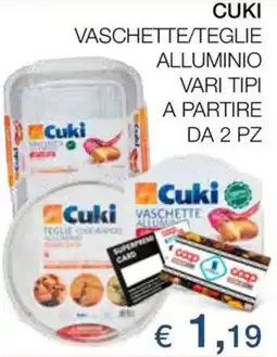 Coop Cuki vaschette/teglie alluminio offerta