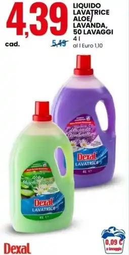 Eurospin Dexal liquido lavatrice aloe lavanda offerta
