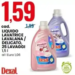 Eurospin Dexal liquido lavatrice lavalana/ delicato, offerta