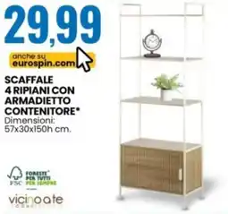 Eurospin Vicino a te scaffale 4 ripiani con armadietto contenitore offerta