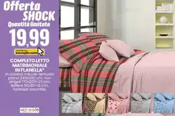 Eurospin Completo letto matrimoniale in flanella offerta