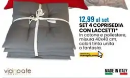 Eurospin Vicino a te set 4 coprisedia con laccetti offerta