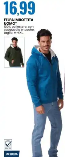 Eurospin Jackberg felpa imbottita uomo offerta